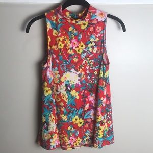 Peach Love California Red Floral Tank